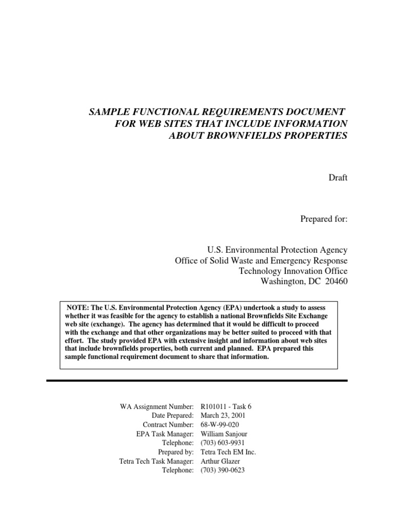 Find Brownfields Properties with Sample  Site Requirements PDF
