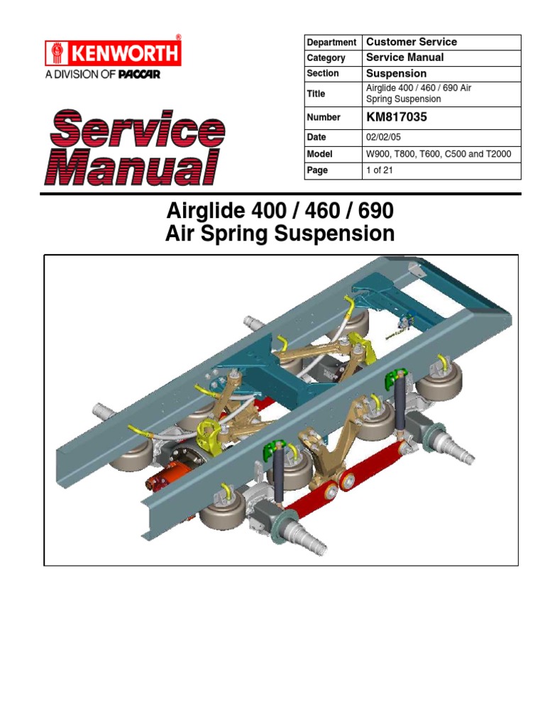 Airglide 400 460 690 Air Spring Suspension (2005) PDF Axle Nut