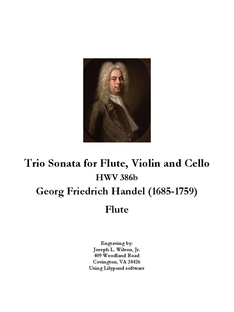 Trio Sonata For Flute, Violin and Cello Friedrich Handel (1685