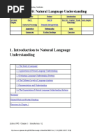 Introduction To Natural Language Understanding