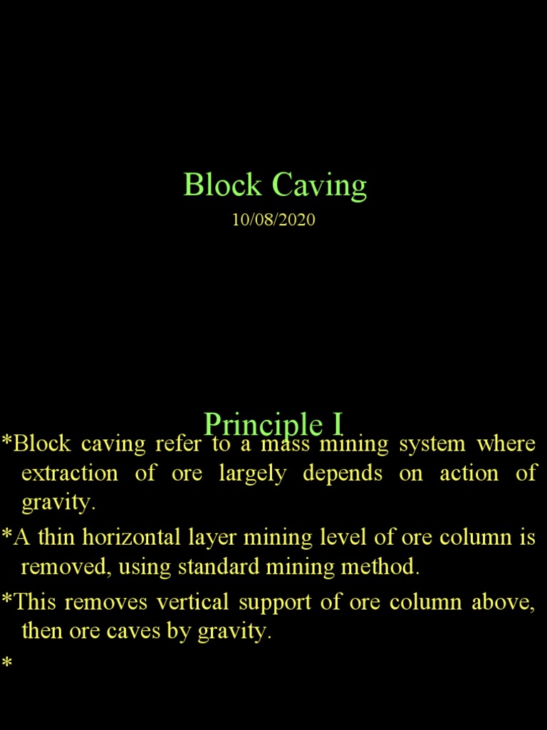 Overview of Block Caving Method | PDF | Mining