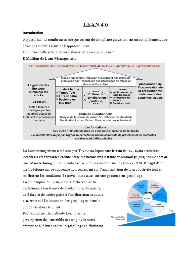 Lean 4.0 : Optimisation et Gaspillage | PDF | Lean (production) | Économie