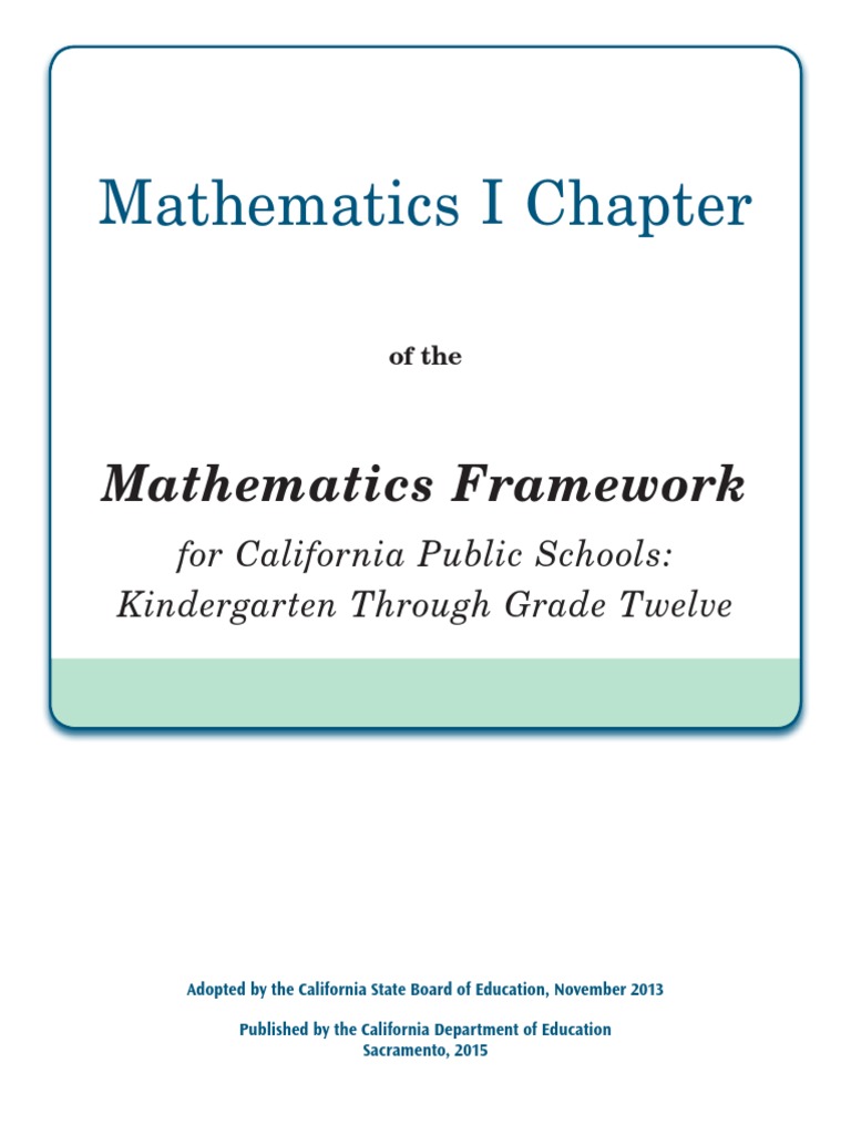 California Mathematics I Course Overview | PDF | Function (Mathematics ...