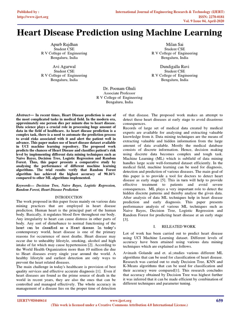 Heart Disease Prediction with ML Techniques | PDF | Machine Learning ...