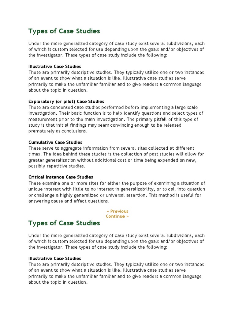 Types of Case Studies PDF Case Study Academic Discipline Interactions