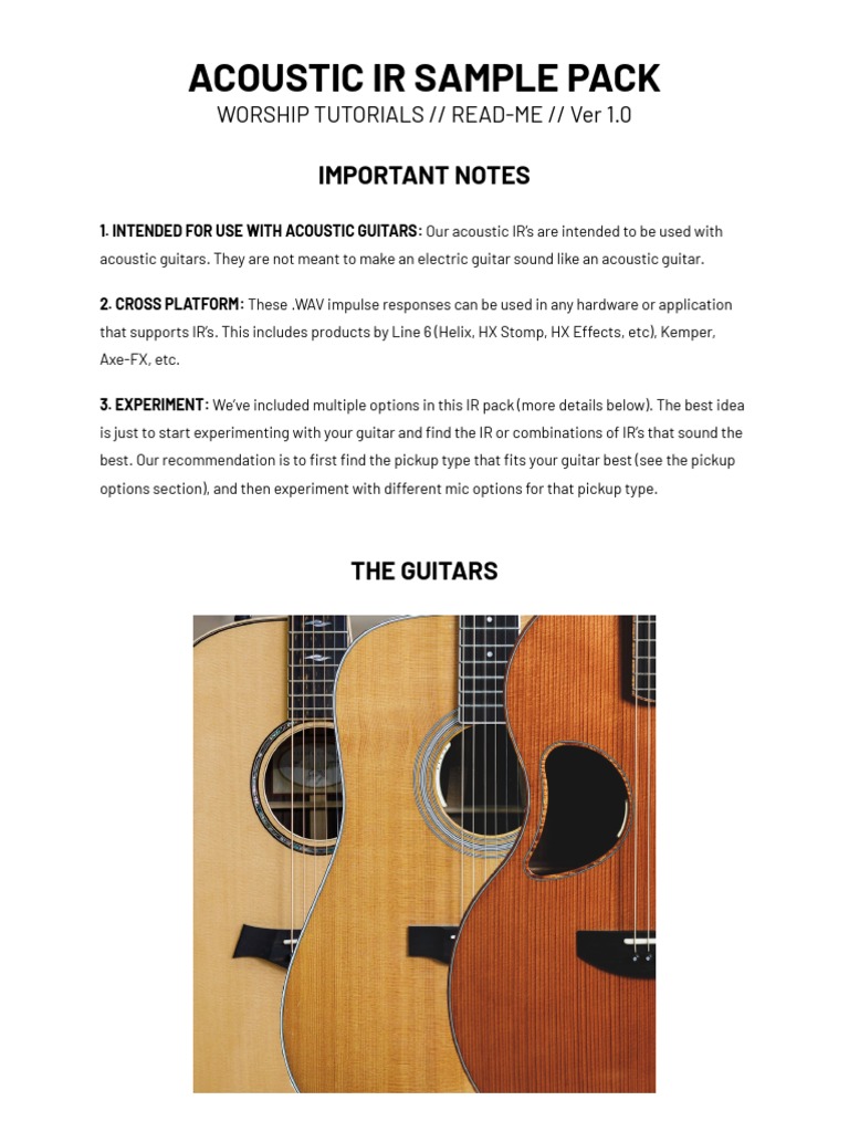Free Acoustic Guitar IR Sample Pack | PDF