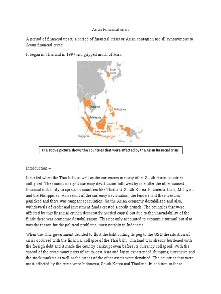 The Spread Of Financial Instability An Analysis Of The Causes And