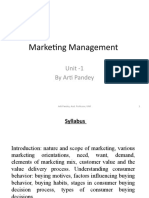 Marketing Management: Unit - 1 by Arti Pandey