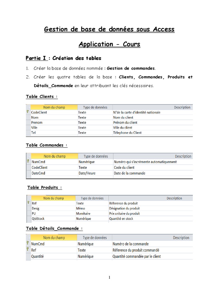 Gestion de bases de données Access | PDF | Microsoft Access | Théorie ...