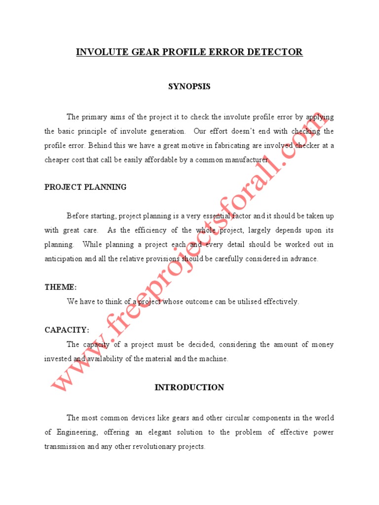 Involute Gear Profile Error Detector | PDF | Gear | Phonograph