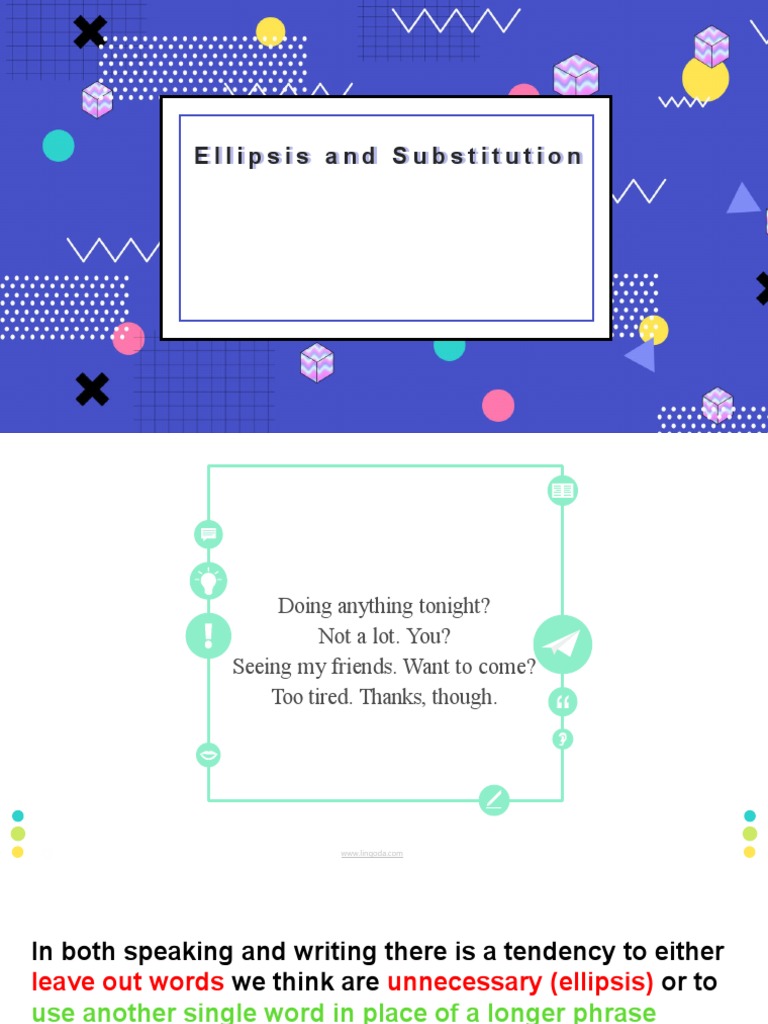 Grammar: Ellipsis And Substitution – CLASY