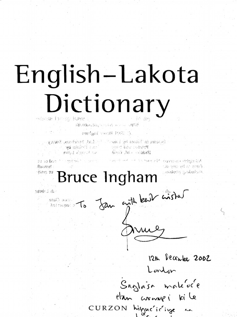 (Bruce Ingham) EnglishLakota Dictionary PDF
