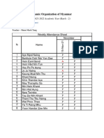 Section 4 English Class - Attendance Report 7th Week