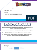 Final: Muhammad Faizan CSC-19F-071 CS-3B Theory of Programming Language