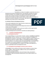 Cours N°1 - Développement Psychologique 0-3 Ans