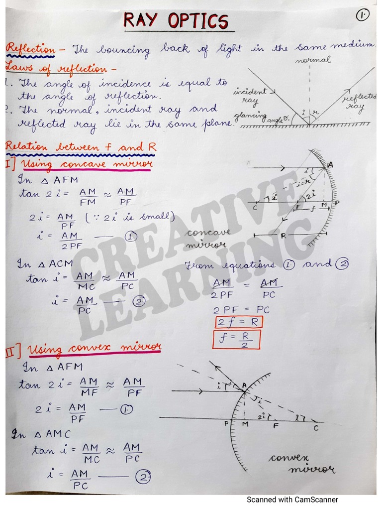 Ray Optics | PDF