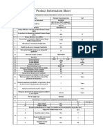 Product Information Sheet Provides Technical Specs