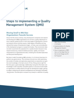 Steps To Implementing A Quality Management System (QMS) : Moving Small To Mid-Size Organizations Towards Success