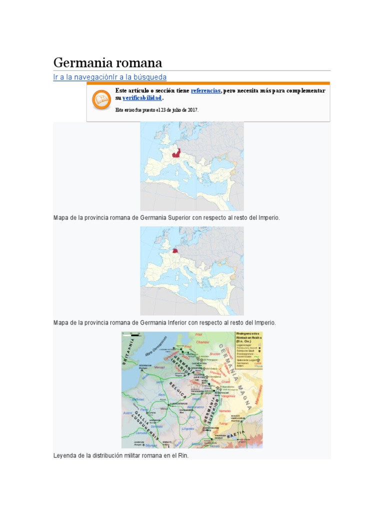 Germania Romana PDF Wikipedia imperio Romano