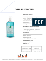 F.T. ALC GEL ANTIBACTERIAL 60 ° CC