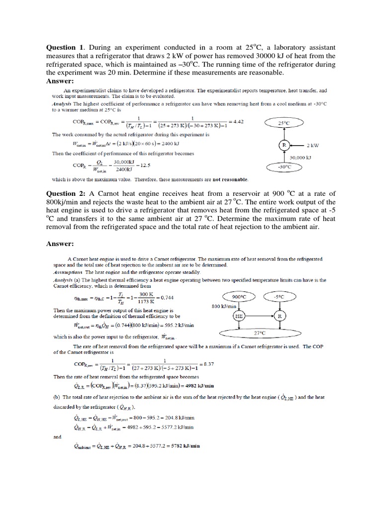 Experiment on Refrigeration Efficiency | PDF | Heat | Refrigerator