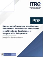 Manual para El Manejo de Investigaciones Disciplinarias Por Conductas Relacionadas Con El Trámite de Devoluciones
