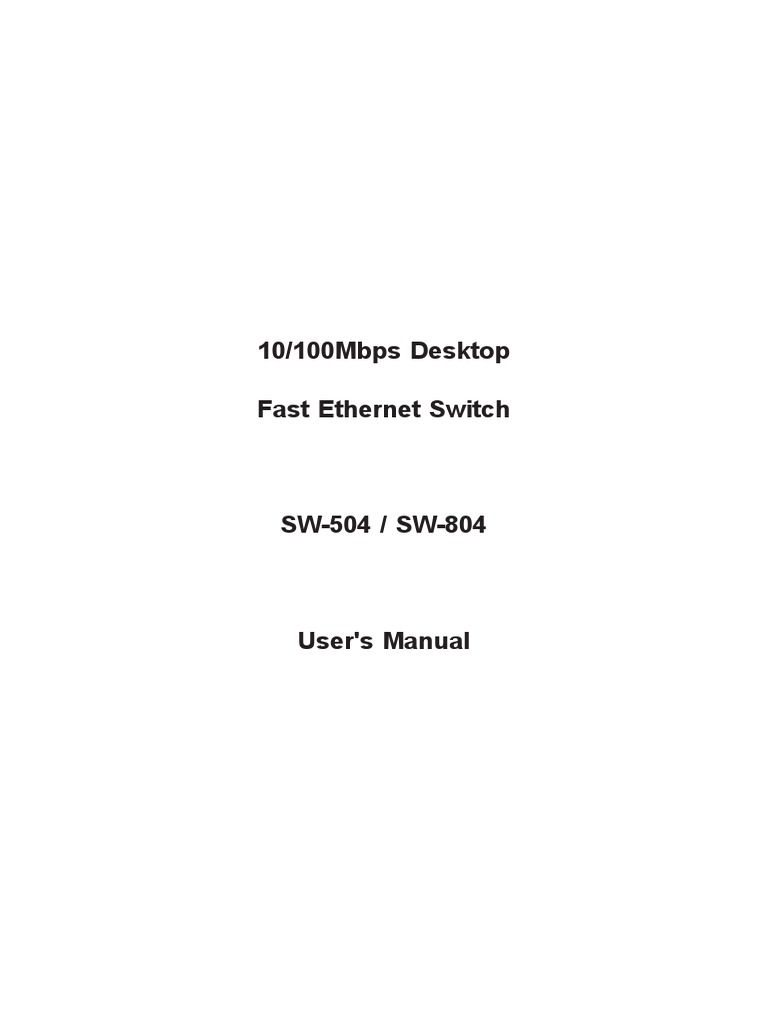 Switch SW804 PDF Network Switch Computer Network