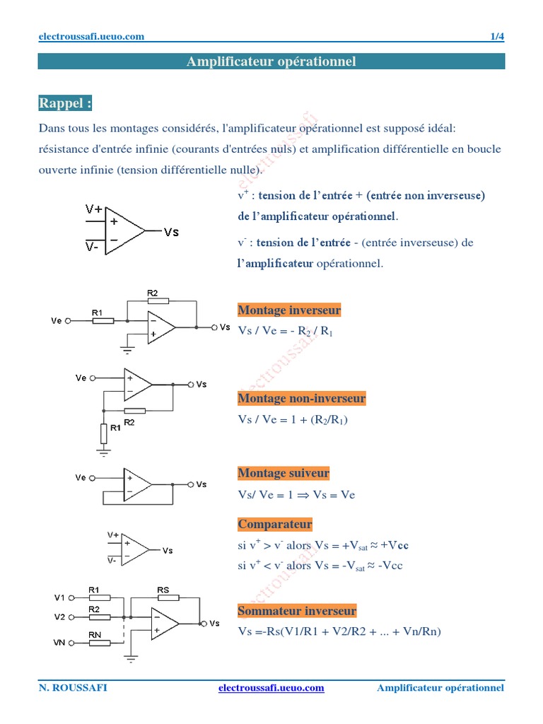 E Ampli Op2 | PDF | Amplificateur opérationnel | Amplificateur électronique
