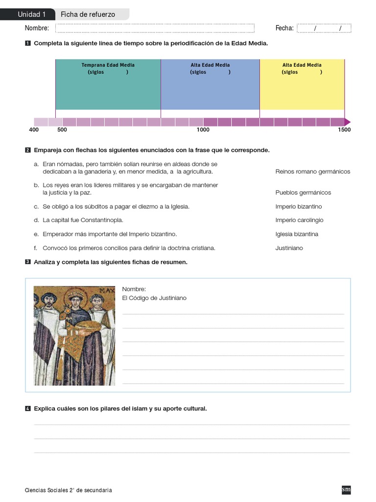 Ficha de Refuerzo: Unidad 1 | PDF | Edades medias | Imperio Inca