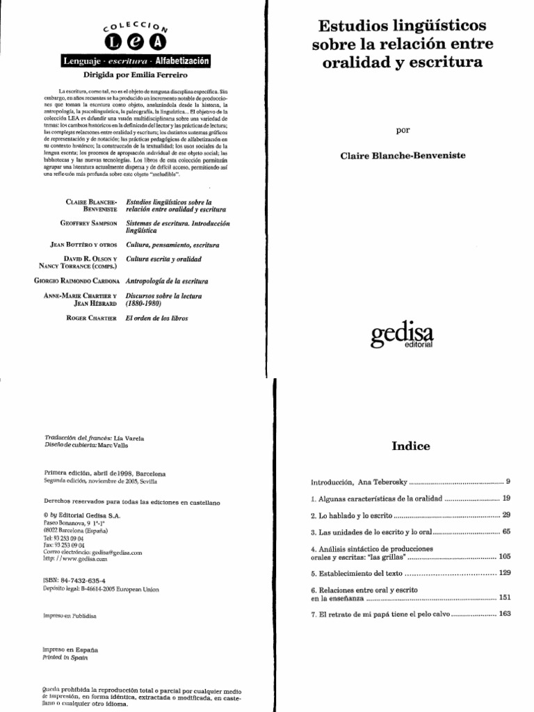 BlancheBenveniste, Claire Cap 1 PDF