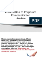 Introduction To Corporate Communication: - Somolekha