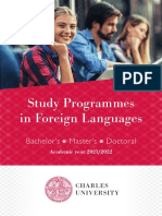 Study Programmes in Foreign Languages: Bachelor's Master's Doctoral