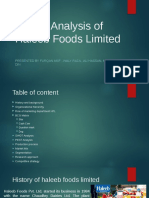 Market Analysis of Haleeb Foods Limited: Presented by Furqan Asif, Waly Raza, Ali Hassan, Musab Ud DIN