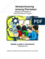 FIL8 Q3 W2 Kontemporaryong Programang Panradyo Pagadduan-Kalinga-Final
