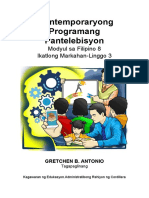 FIL8 Q3 W3 Kontemporaryong Programang Pantelebisyon Antonio Kalinga V4