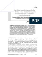 Análise Econômica do Direito como Instrumento para Desenvolvimento Econômico e Socioambiental