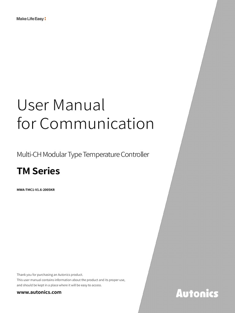 User Manual For Communication: TM Series | PDF | Electrical Engineering ...