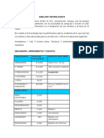 Análisis tecnológico panificadora Simfer