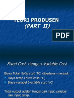 Pertemuan IX - Teori Produksi N Biaya Lanjutan (PART II)