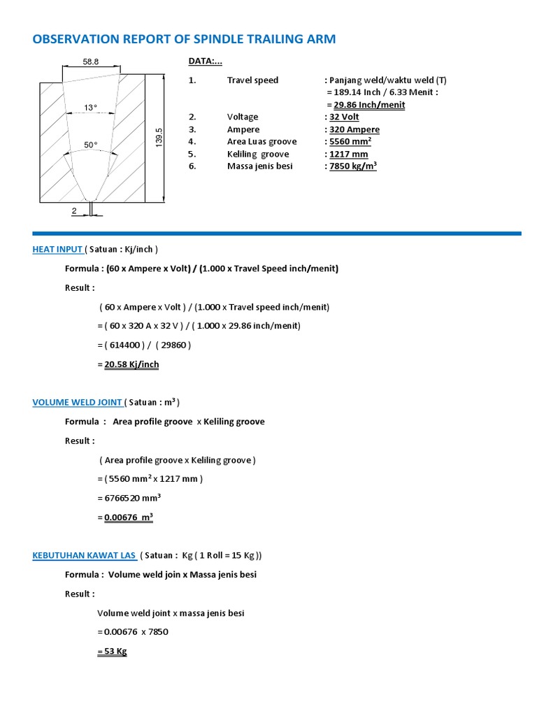 Observation Report of Spindle Trailing Arm | PDF | Science & Mathematics