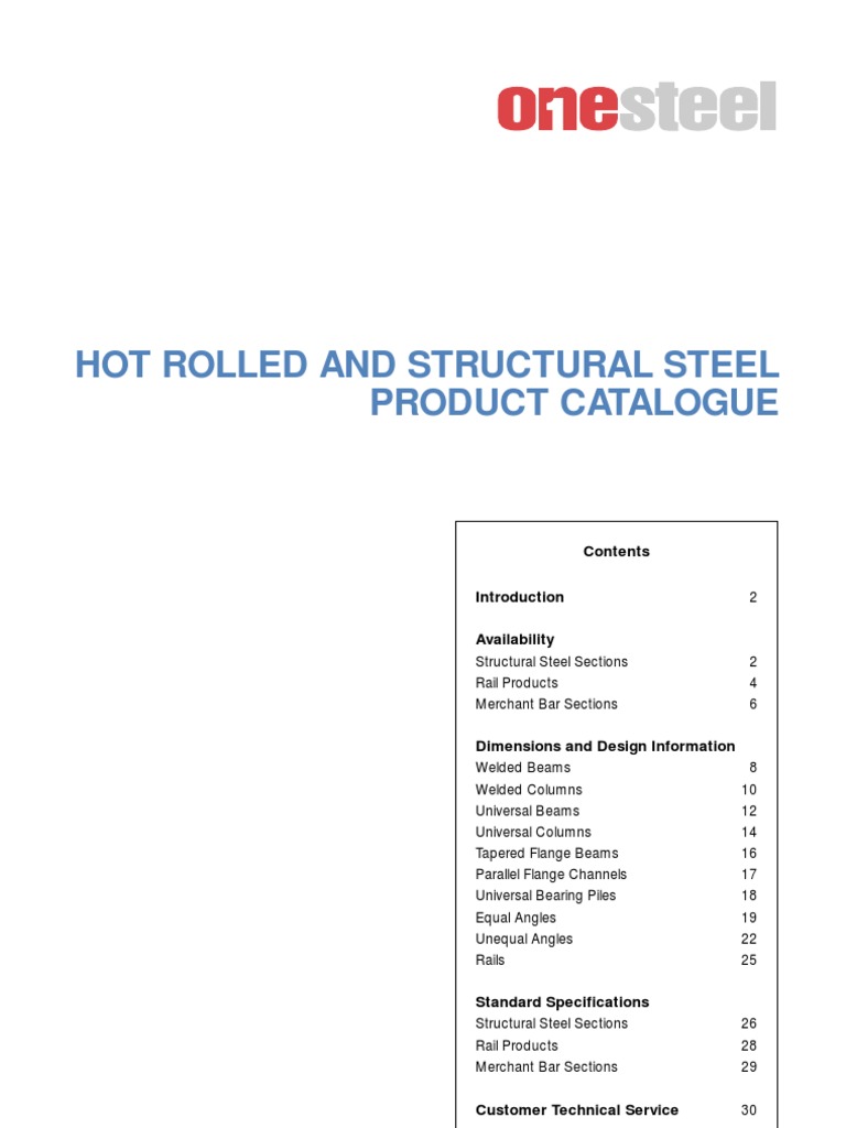 ken BHP Hot Rolled Sections | PDF | Structural Steel | Track