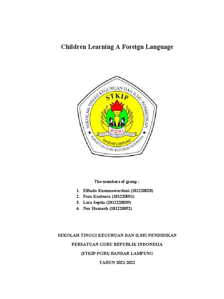 Children Learning A Foreign Language | PDF | Second Language ...