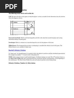 Baseball Scorekeeping