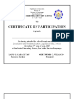 Certificate of Participation (Seminar)