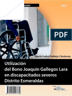 Libro Utilización Del Bono Joaquín Gallegos Lara en Discapacitados Severos Distrito Esmeraldas