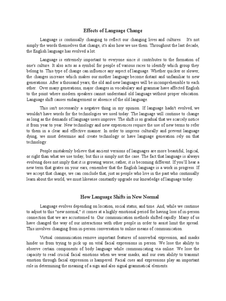 Understanding Language Change Factors | PDF | Grammatical Gender ...