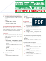 Uso Del Infinitivo y Gerundio para Segundo Grado de Secundaria