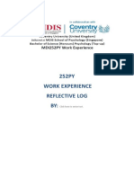 252PY Work Experience Reflective Log BY:: Click Here To Enter Text