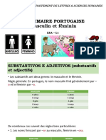 GRAMMAIRE PORTUGAISE - Masculin Et Feminin