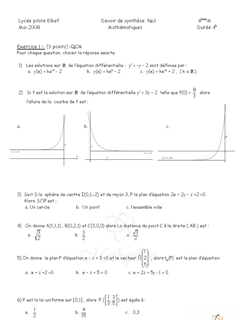 Corrigé Bac Maths 2007 | PDF | Espace | Enseignement des mathématiques